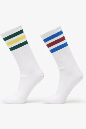 adidas Ponožky adidas 3 Stripes Ribbed Crew Socks 2-Pack White/ Multicolor S