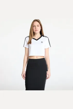 adidas Top adidas Adicolor Football Jacquard V-Neck Crop Polo Shirt XS