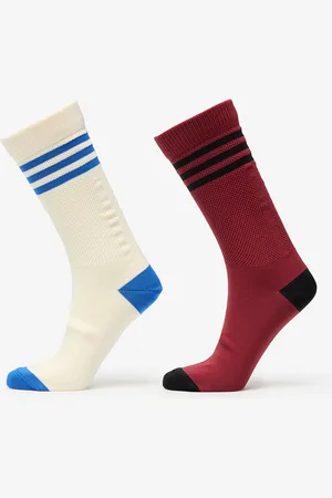 adidas Ponožky adidas 3 Stripes Textured Crew Socks 2-Pack Cream White/ Preloved Ruby S