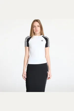 adidas Tričko adidas Adicolor 3 Stripe Raglan Slim Tee White/ Black L