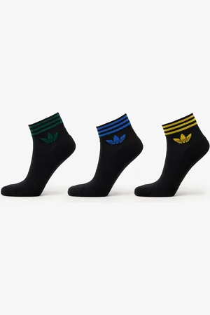 adidas Ponožky adidas Trefoil Ankle Half-Cushioned Socks 3-Pack Black/ Collegiate Green/ Blue/ Crew Yellow M