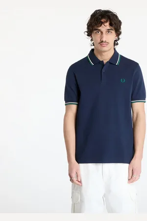 Fred Perry Tričko Twin Tipped Shirt Dark Carbon/ Light Ecru/ Label Green XL