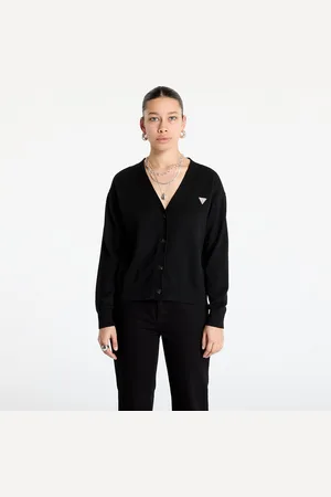 Guess Svetr Silk and Wool-Blend Mini Triangle Cardigan L