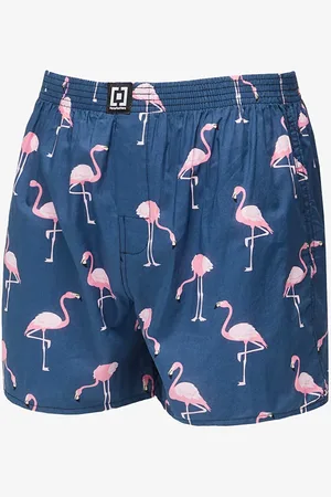 Horsefeathers Trenky Manny Boxer Shorts Blue/ Flamingos Print M