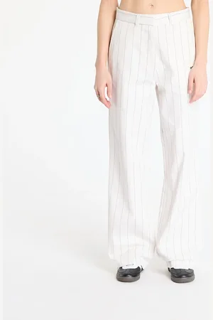 adidas Kalhoty adidas Pinstripe Twill Loose Pants White/ Off White/ Night Indigo 40