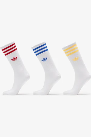 adidas Ponožky adidas High Crew Solid Socks 3-Pack White / Blue / Spark / Better Scarlet M