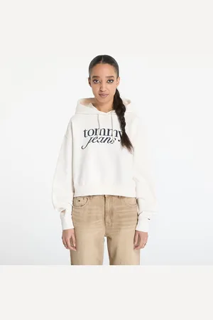 Tommy Hilfiger Mikina Tommy Jeans Relaxed Cropped Script Hoodie L