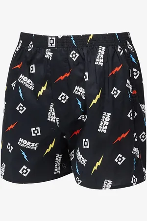 Horsefeathers Trenky Manny Boxer Shorts Black/ Ignite Print S