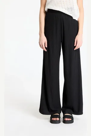 Urban classics Kalhoty Ladies Rib Jersey Wide Leg Pants L