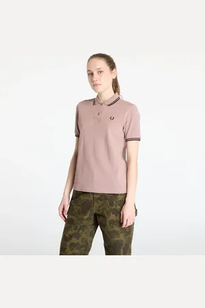 Fred Perry Tričko Twin Tipped Shirt Dark Pink/ Navy 34
