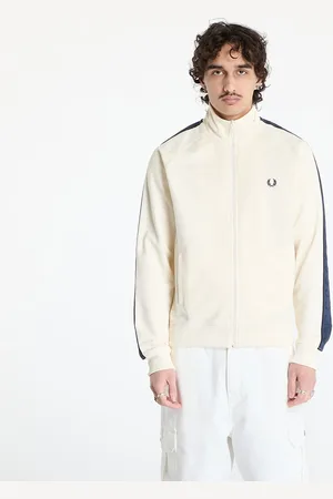 Fred Perry Mikina Contrast Tape Track Jacket Ecru/ Tennis Blue L