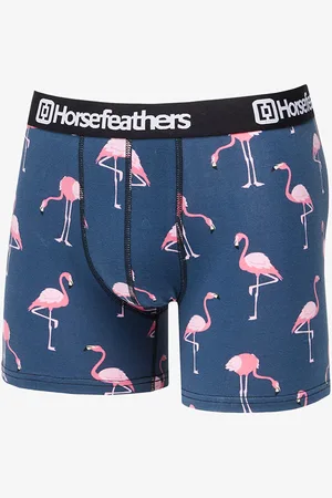 Horsefeathers Boxerky Sidney Boxer Shorts Blue/ Flamingos Print S