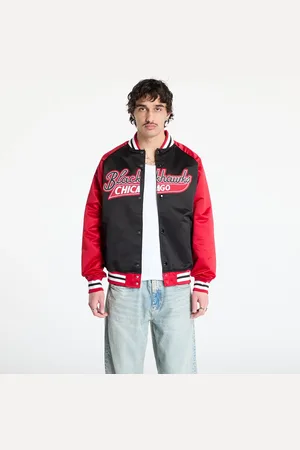 Mitchell & Ness Bunda NHL Double Clutch Lw Satin Vintage Logo Blackhawks Jacket Black/ Scarlet M