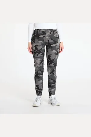 Urban classics Kalhoty Ladies High Waist Camo Cargo Pants W26