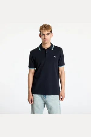 Fred Perry Tričko FRED PERRRY Twin Tipped Shirt Navy/ Mint Blue M