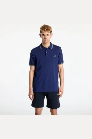 Fred Perry Tričko Twin Tipped Shirt Blue/ Olive Mint M