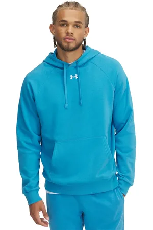 Under Armour Mikina Rival Fleece Hoodie Ether Blue/ White M
