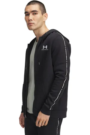 Under Armour Mikina Icon Fleece FZ Taping Black/ White S