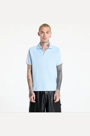 adidas Tričko adidas Waffle Knit Polo Shirt Blue/ Clear Sky/ Almost Yellow S