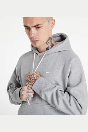 Nike Mikina Nrg SoloSwoosh Hoodie Fleece Dk Grey Heather/ White S