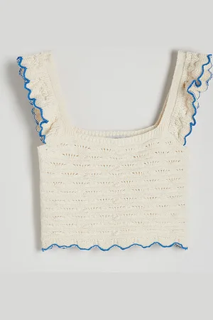 Reserved Crop top s ažurovým zdobením
