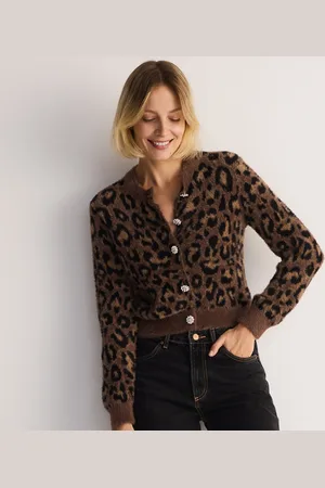 Reserved Měkký kardigan s leopardím vzorem