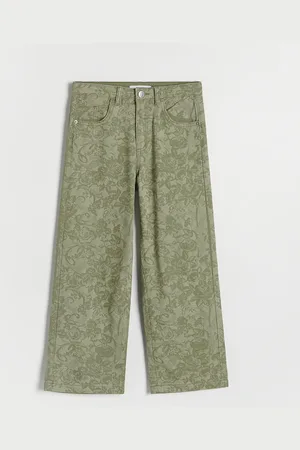 Reserved Vzorované kalhoty wide leg