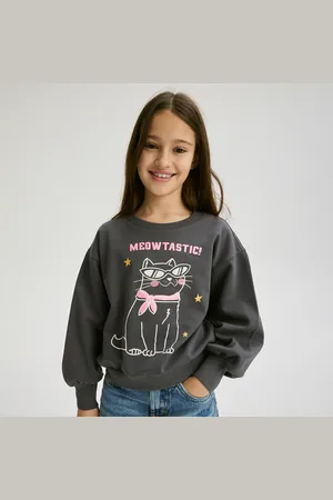 Reserved Bavlněná mikina s potiskem a postranními pruhy