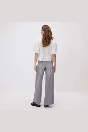 Reserved Džíny wide leg s prošitím