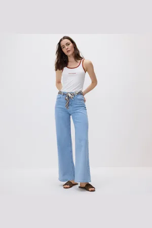 Reserved Džíny wide leg s bandanou