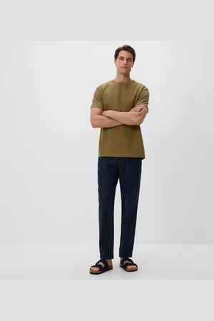 Reserved Kalhoty chino slim se lnem