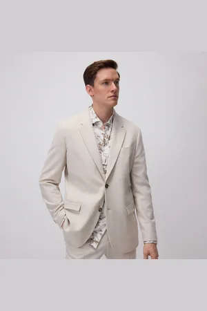 Reserved Slim fit sako s příměsí lnu