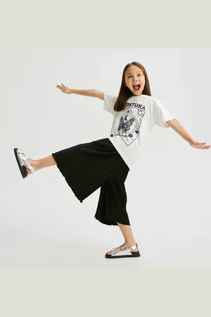 Reserved Plisované kalhoty typu culottes