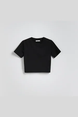 Reserved Crop top s vysokým podílem bavlny