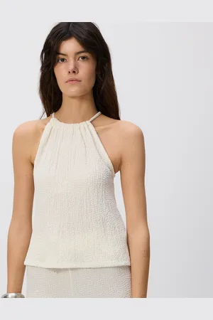 Reserved Mačkaný top s výstřihem typu halter