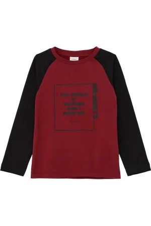QS by s.Oliver Tričko s dlouhým rukávem a natištěným textem, Unisex