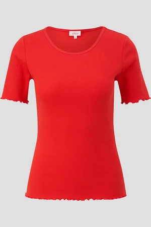 QS by s.Oliver Elastické tričko se střihem Slim Fit a s kulatým výstřihem