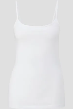 QS by s.Oliver Top se špagetovými ramínky z bavlněného streče, se střihem Slim Fit, Dámy