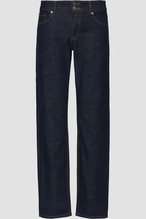QS by s.Oliver Džíny Karolin / Regular Fit / Mid Rise / Straight Leg / tmavé seprání