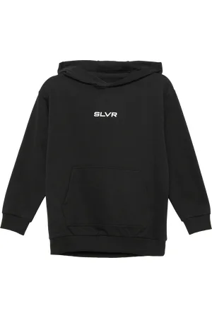 QS by s.Oliver Unisex mikina s kapucí, klokaní kapsou a potiskem na předním dílu