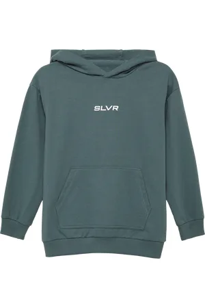 QS by s.Oliver Unisex mikina s kapucí, klokaní kapsou a potiskem na předním dílu