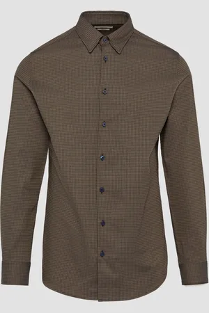 QS by s.Oliver Tailored Fit: košile se vzorem kohoutí stopy