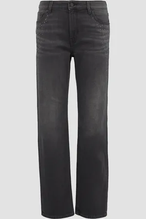 QS by s.Oliver Džíny Karolin / Regular Fit / Mid Rise / Straight Leg / s ozdobnými kamínky