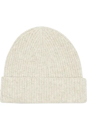 QS by s.Oliver Pletená čepice beanie s ozdobnými perličkami