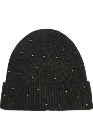 QS by s.Oliver Pletená čepice beanie s ozdobnými perličkami