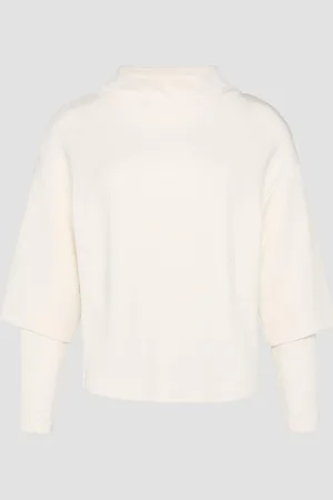QS by s.Oliver Loose Sweatshirt aus Scuba mit überschnittenen Schultern