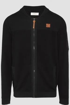 QS by s.Oliver Pletený kabátek ze směsi materiálů s límcem bomber
