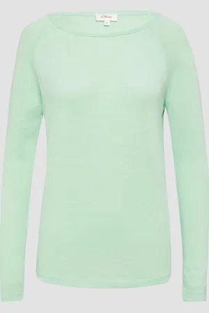 QS by s.Oliver Langarmshirt mit Raglanärmeln und Flammgarnstruktur