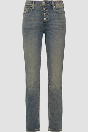 QS by s.Oliver Džíny Catie / Slim Fit / Mid Rise / Slim Leg / knoflíková lišta