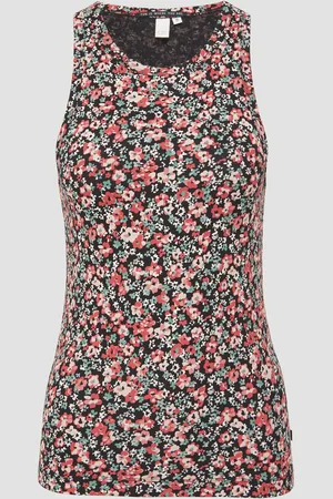 QS by s.Oliver Geripptes Tanktop mit All-over-Print